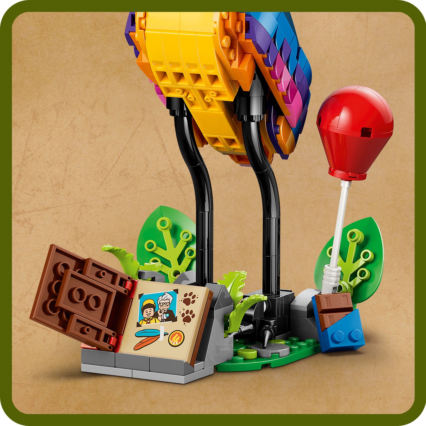 LEGO | Disney Kevin en Dug – Bouwbare Speelgoed Hond en Vogel met Accessoires Incl. Rode Ballon, Bladeren en Displaystandaard – Verjaardagscadeau voor Meisjes vanaf 9 Jaar en Fans van Film Up 43290