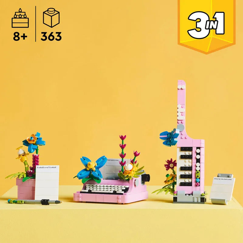LEGO Typewriter with Flowers 31169 Creator 3-in-1