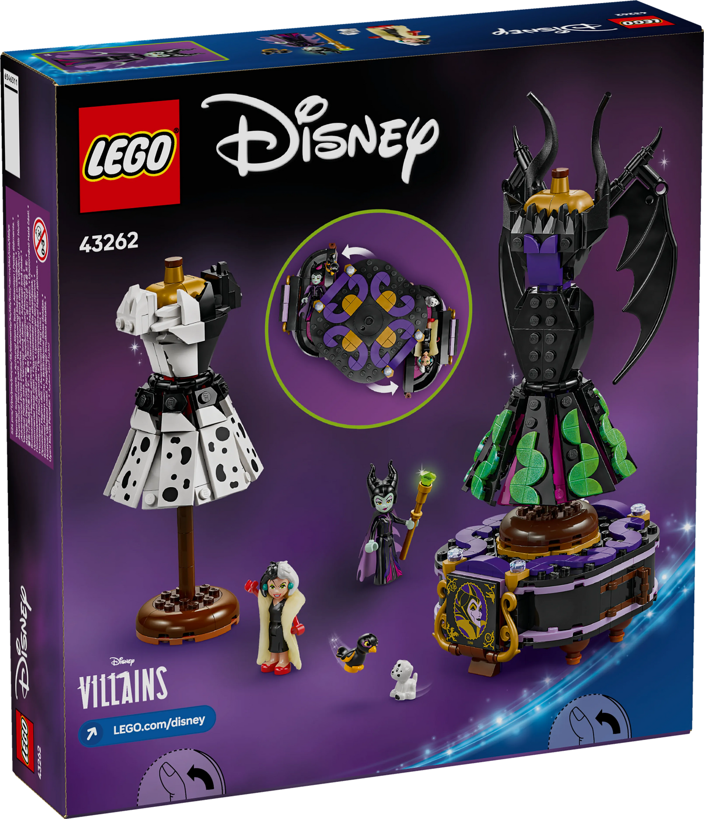 LEGO Maleficent and Cruella De Ville's dresses 43262 Disney