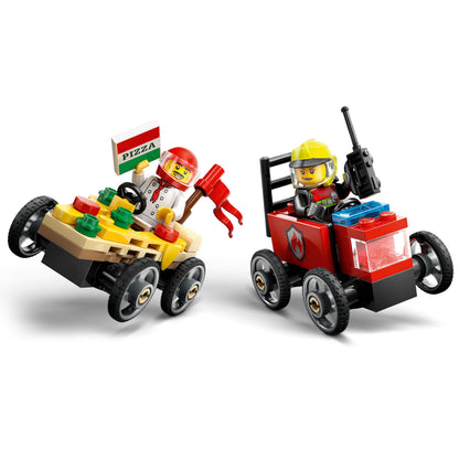 LEGO Race Car Package: Pizza Van vs Fire Truck 60458 City