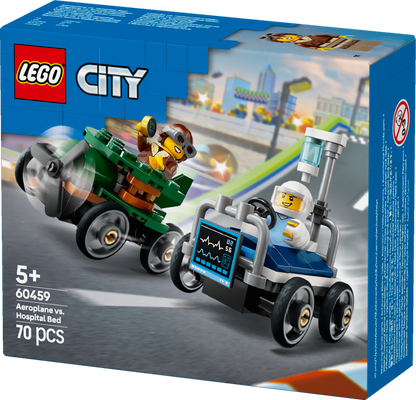 LEGO Race Car Pack: Plane vs Hospital Bed 60459 City