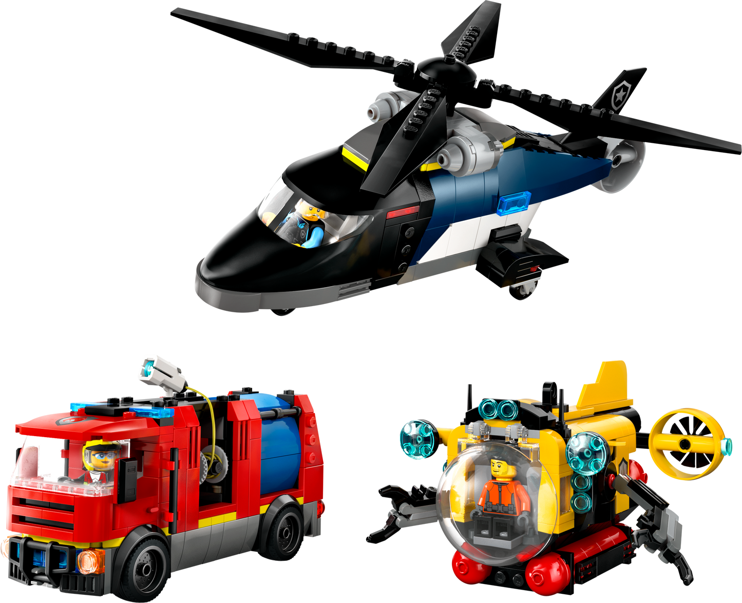 LEGO Helicopter, Fire Truck and Submarine 60462 City