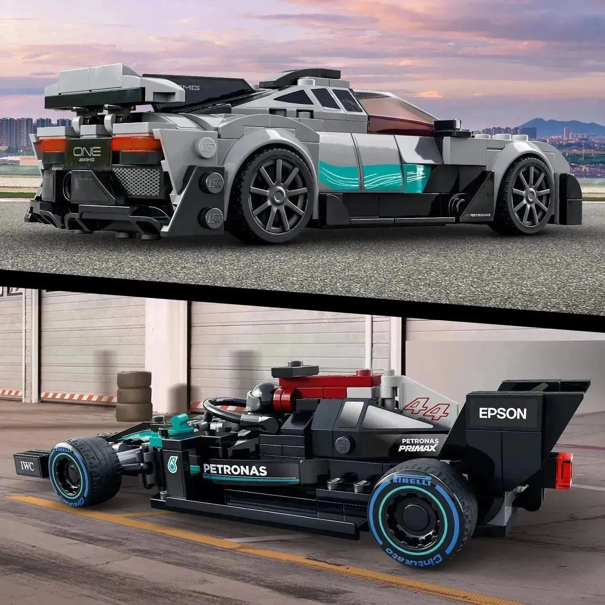 LEGO The Mercedes-AMG Formula 1 W12 E Performance & Mercedes-AMG Project One 76909 Speedchampions