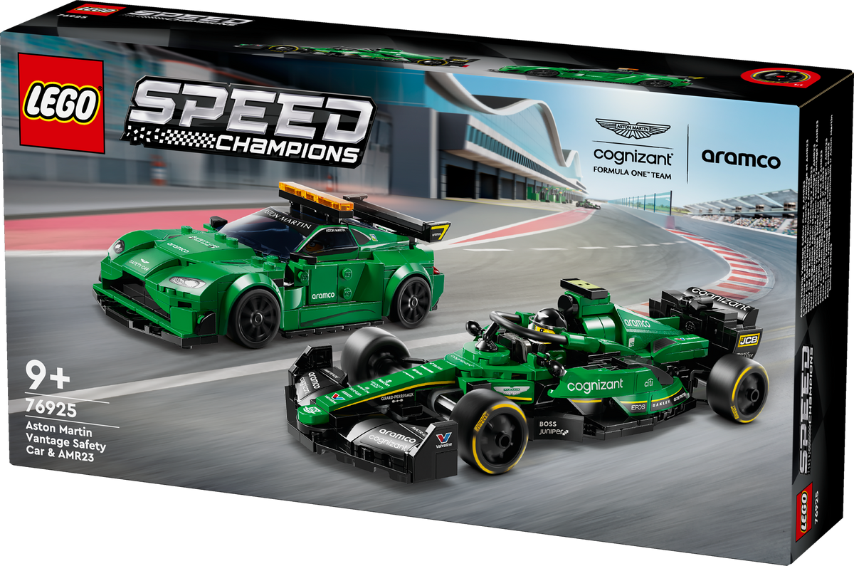 LEGO Aston Martin safety car and AMR23 76925 Speed Champions
