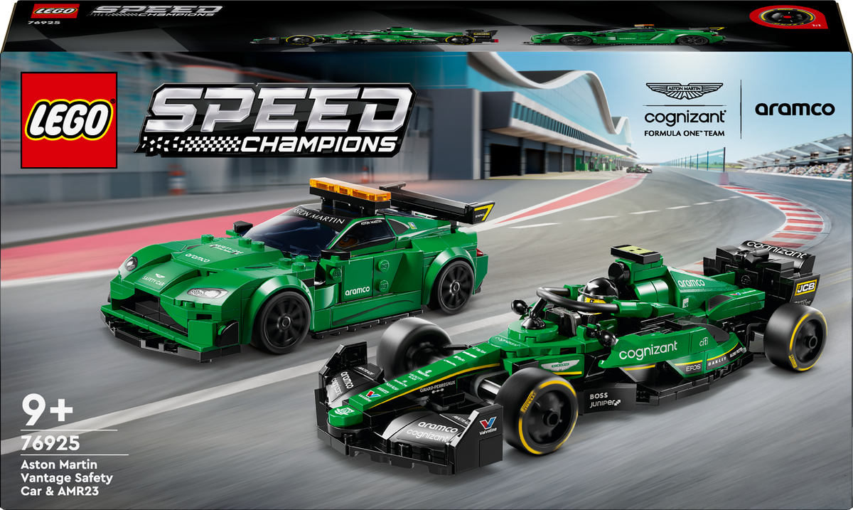 LEGO Aston Martin safety car and AMR23 76925 Speed Champions