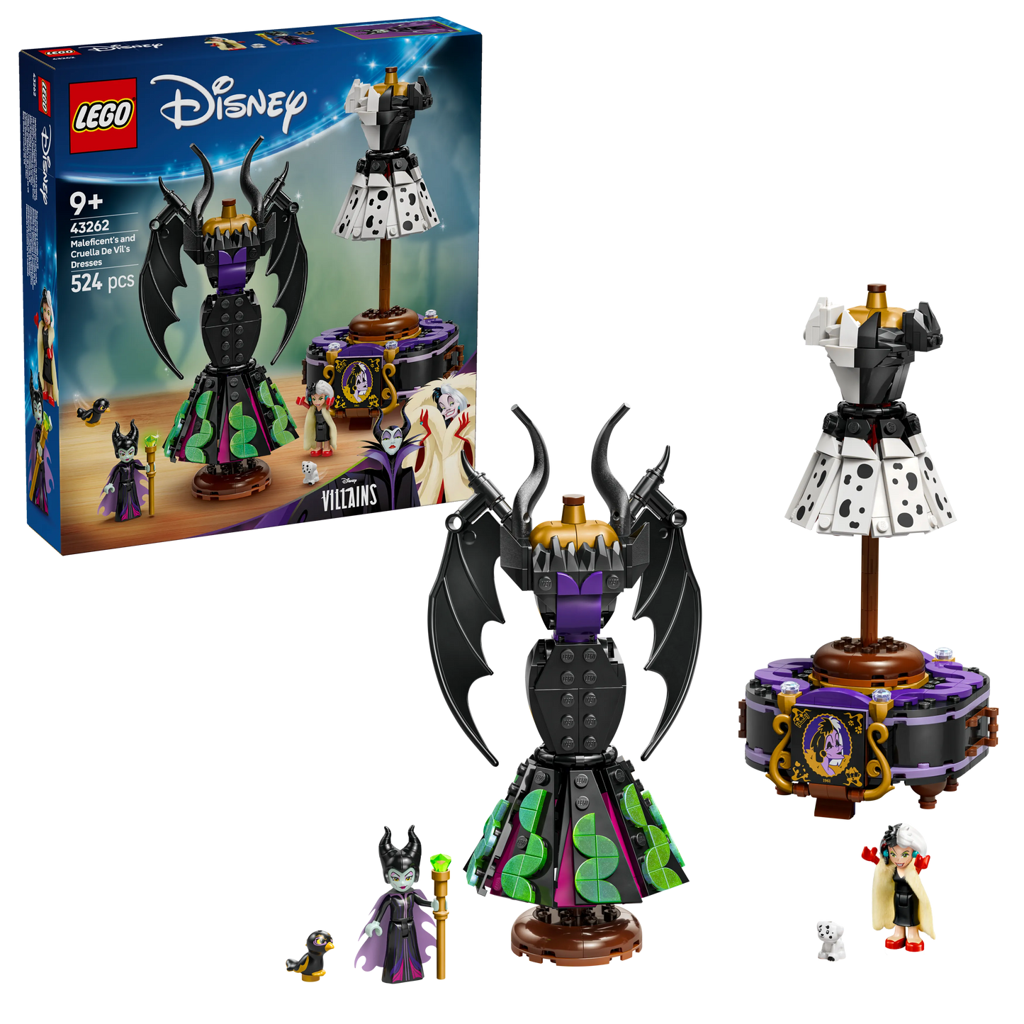 LEGO Maleficent and Cruella De Ville's dresses 43262 Disney