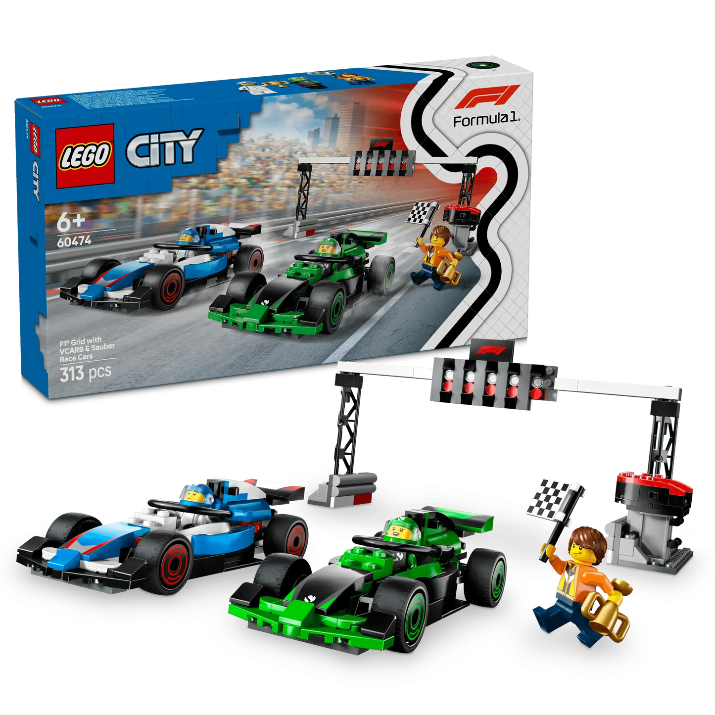 LEGO F1 Starting Line with VCARB &amp; Sauber Formula 1 Cars 60474 City